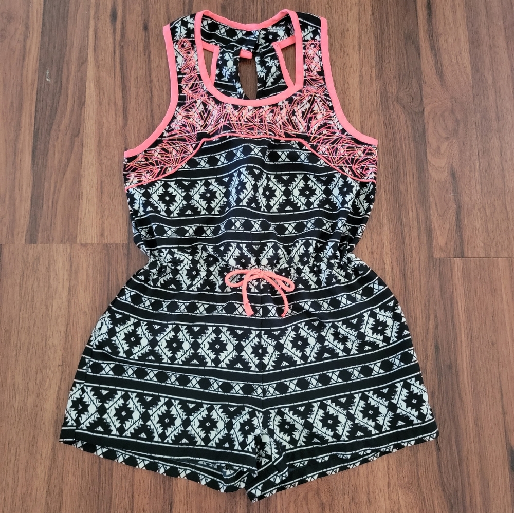 Paper Doll Pink & Black Romper - Size Medium